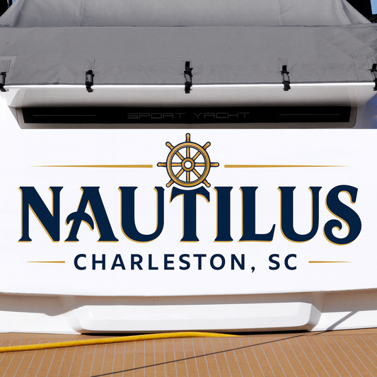 Custom Boat Stern Decal Sticker Sign | Boat Stern Name & Hailing City (Port) Sign