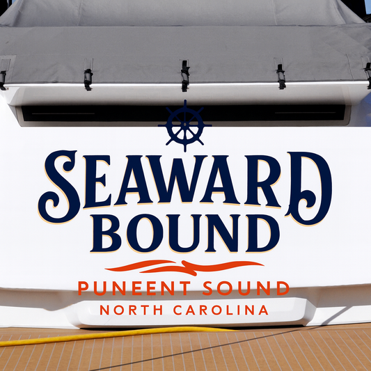 Custom Boat Stern Decal Sticker Sign | Boat Stern Name & Hailing City (Port) Sign