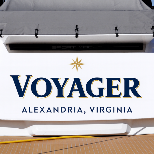 Custom Boat Stern Decal Sticker Sign | Boat Stern Name & Hailing City (Port) Sign