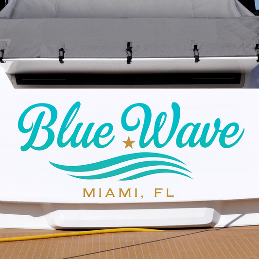 Custom Boat Stern Decal Sticker Sign | Boat Stern Name & Hailing City (Port) Sign