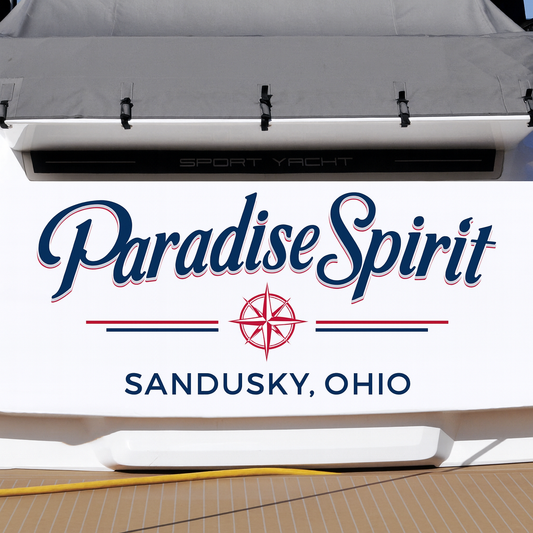 Custom Boat Stern Decal Sticker Sign | Boat Stern Name & Hailing City (Port) Sign
