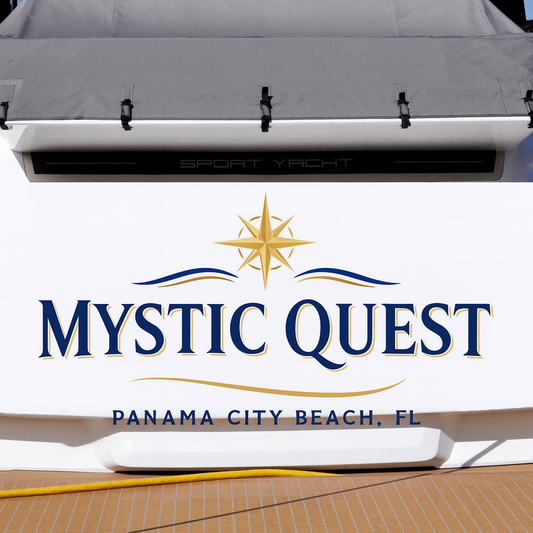 Custom Boat Stern Decal Sticker Sign | Boat Stern Name & Hailing City (Port) Sign