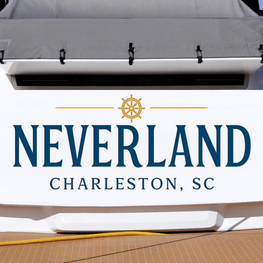 Custom Boat Stern Decal Sticker Sign | Boat Stern Name & Hailing City (Port) Sign