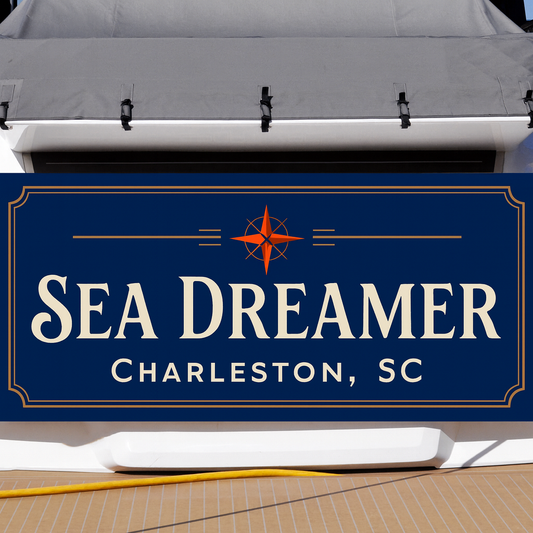 Custom Boat Stern Decal Sticker Sign | Boat Stern Name & Hailing City (Port) Sign