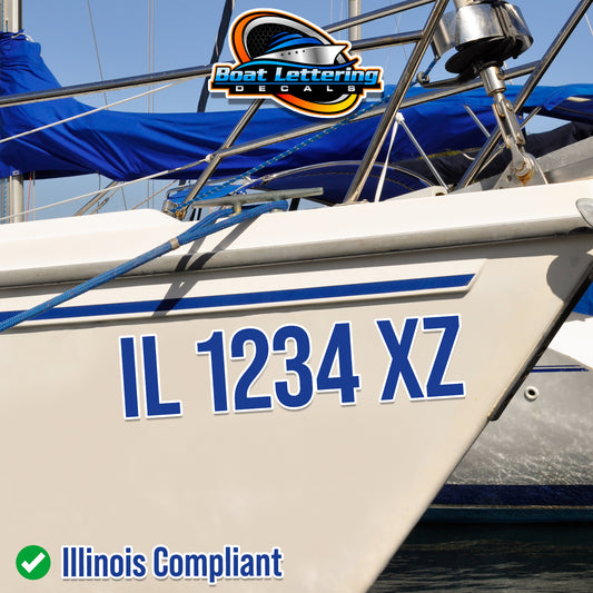 Custom Boat Vessel Registration Number Decal Sticker Lettering Regulation Sign (Set of 2)