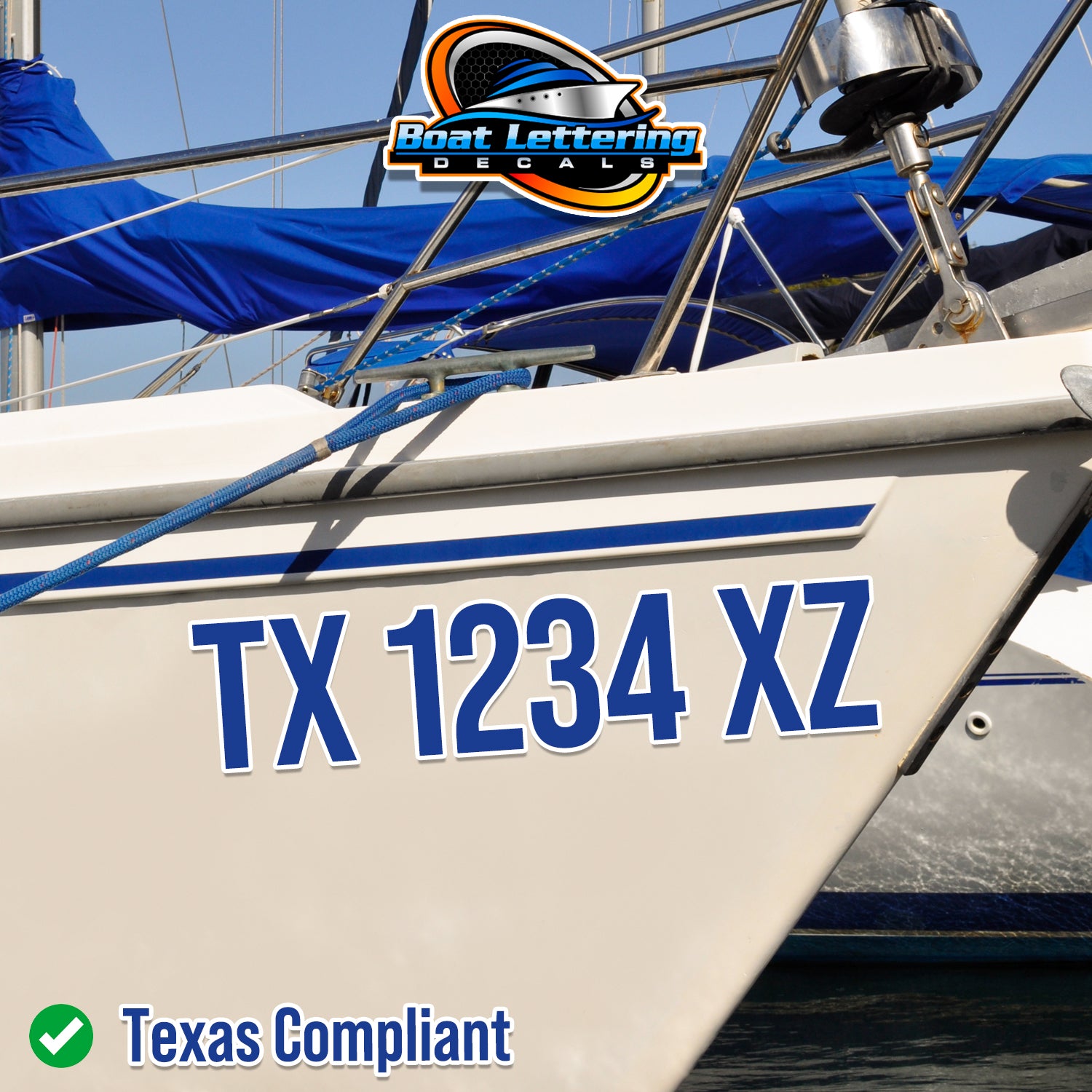 Texas boat number decals